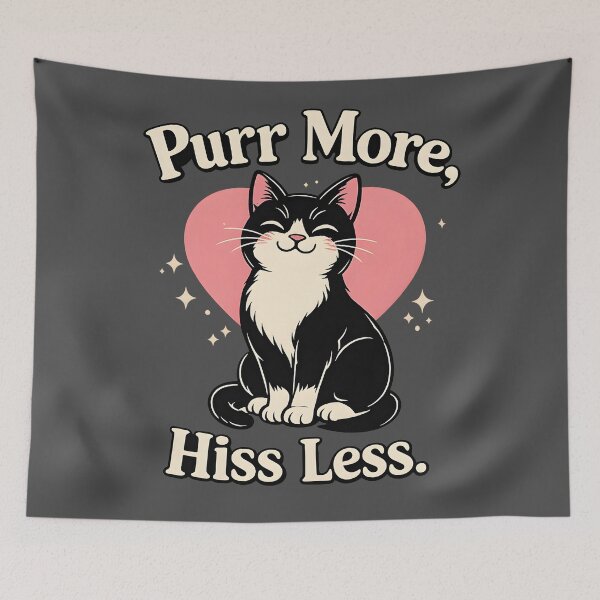 Item preview, Purr More, Hiss Less – Cute Cat Positivity Design designed and sold by blankTeeShirt.