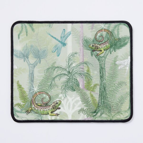 Item preview, Prehistoric Forest with Lizards and Dragonflies - repeat pattern designed and sold by Nadya Neklioudova.