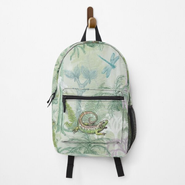 Item preview, Prehistoric Forest with Lizards and Dragonflies - repeat pattern designed and sold by Nadya Neklioudova.