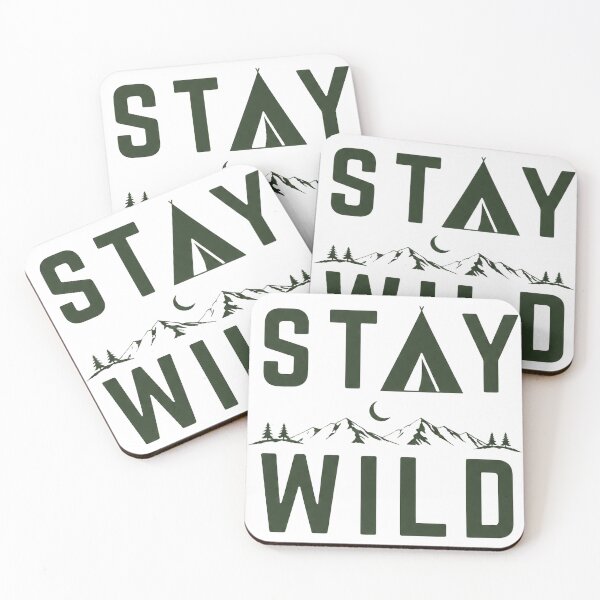 Item preview, Stay Wild Mountain Adventure Typography designed and sold by FusiTink.