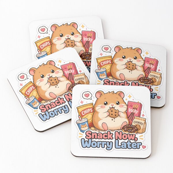 Item preview, Snack Now Worry Later Hamster Sticker – Funny Food Mood designed and sold by InkWanderStudio.