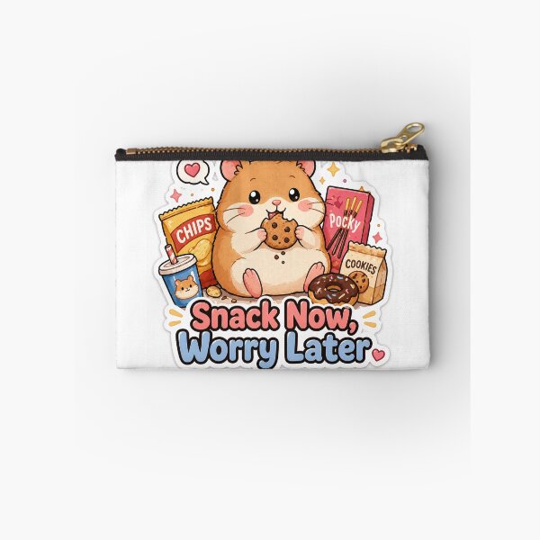 Item preview, Snack Now Worry Later Hamster Sticker – Funny Food Mood designed and sold by InkWanderStudio.