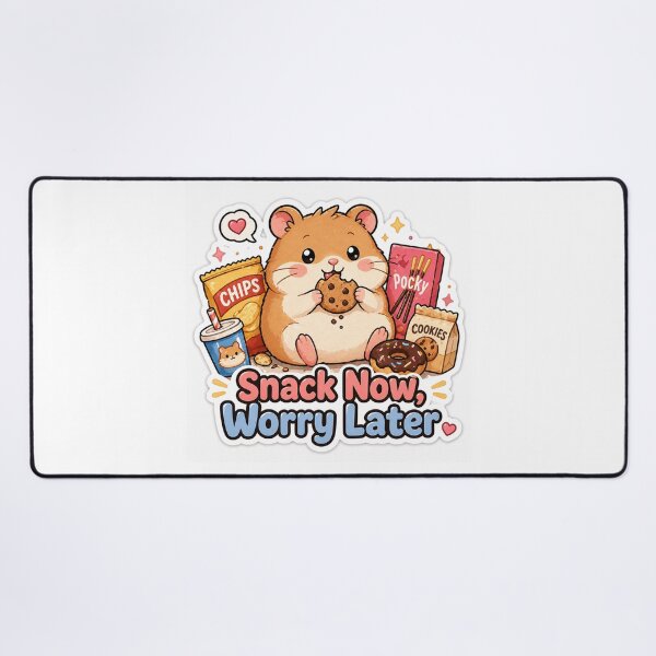 Item preview, Snack Now Worry Later Hamster Sticker – Funny Food Mood designed and sold by InkWanderStudio.