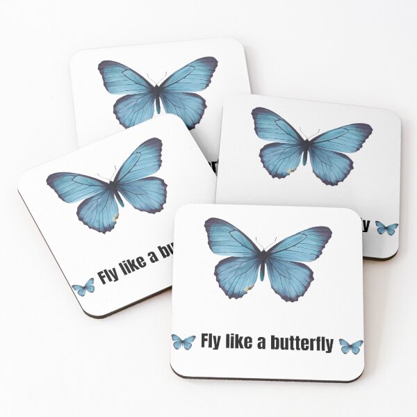 Aperçu de l'œuvre Blue Butterfly - Fly Like A Butterfly Quote créée et vendue par PeplumiArt.