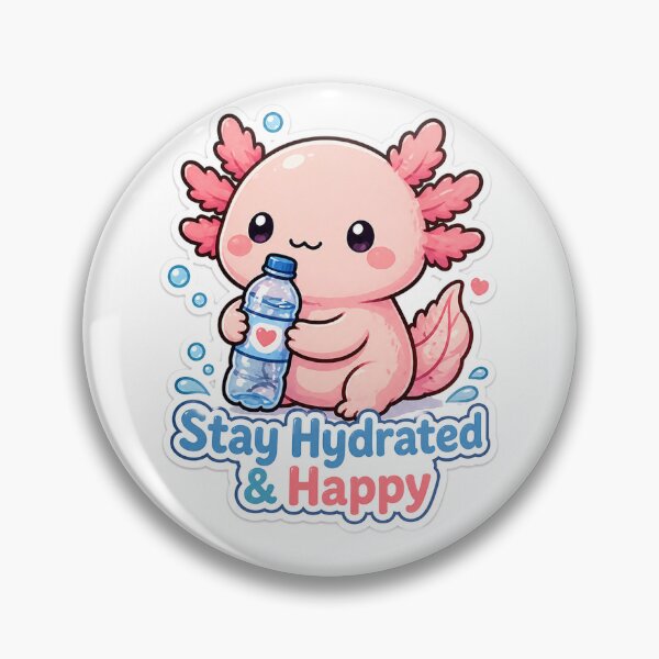 Item preview, Stay Hydrated Axolotl Sticker – Cute Self Care Reminder designed and sold by InkWanderStudio.