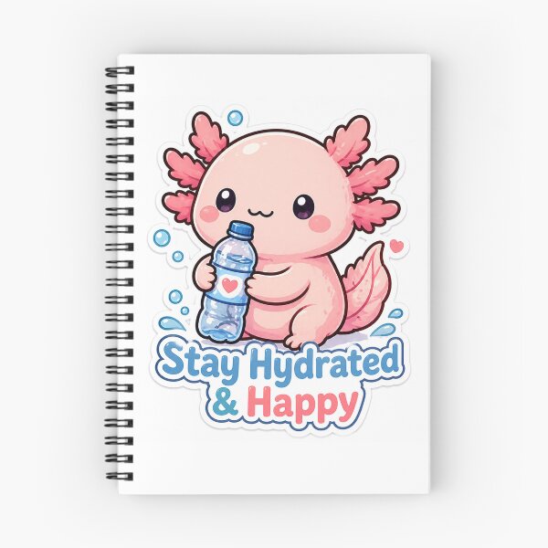 Item preview, Stay Hydrated Axolotl Sticker – Cute Self Care Reminder designed and sold by InkWanderStudio.