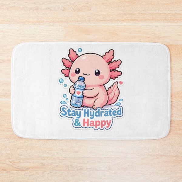 Item preview, Stay Hydrated Axolotl Sticker – Cute Self Care Reminder designed and sold by InkWanderStudio.