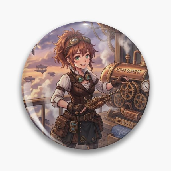 Item preview, Steampunk Mechanic & Her Cat Companion Tinkering designed and sold by Vyxorea.