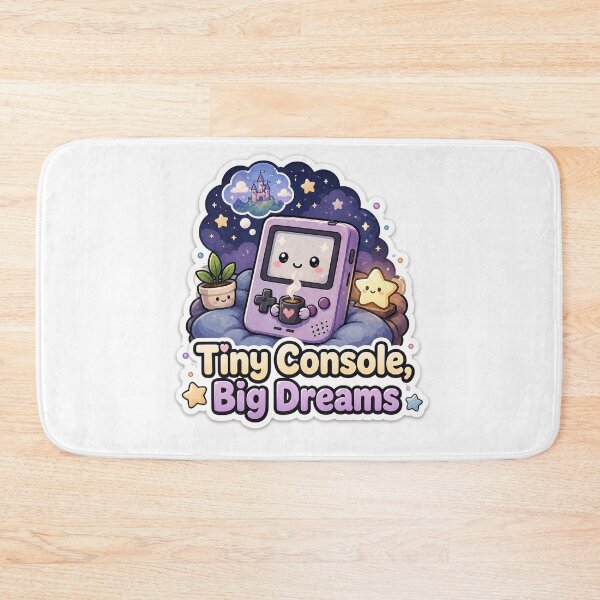 Item preview, Tiny Console Big Dreams Sticker – Retro Gaming Cute Design designed and sold by InkWanderStudio.