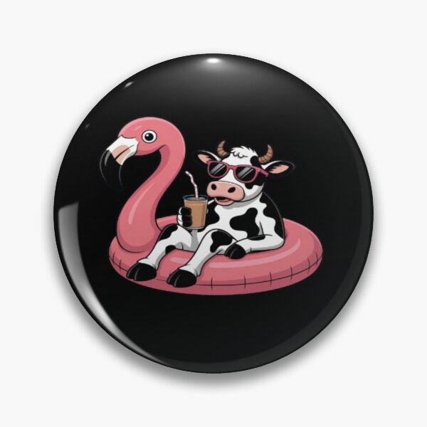 Item preview, Cow on Flamingo Floatie Summer designed and sold by DailySparks.