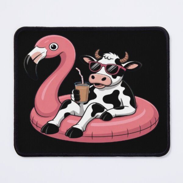 Item preview, Cow on Flamingo Floatie Summer designed and sold by DailySparks.