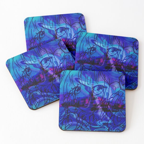 Item preview, Cosmic Flow Face – Blue & Purple Dream Art designed and sold by Kaya10Studio.