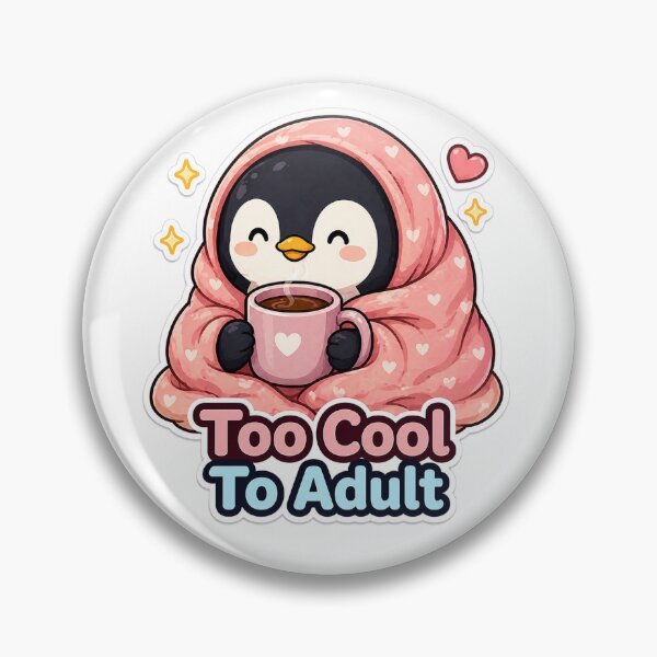 Item preview, Too Cool to Adult Penguin Sticker – Cozy Introvert Aesthetic designed and sold by InkWanderStudio.
