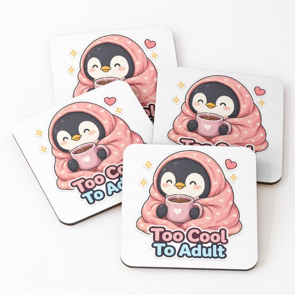 Item preview, Too Cool to Adult Penguin Sticker – Cozy Introvert Aesthetic designed and sold by InkWanderStudio.