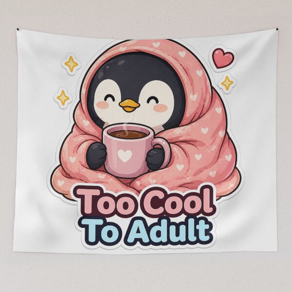 Item preview, Too Cool to Adult Penguin Sticker – Cozy Introvert Aesthetic designed and sold by InkWanderStudio.