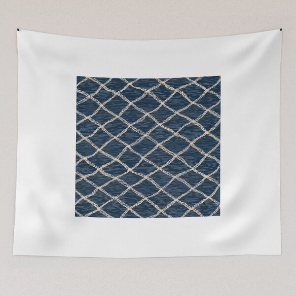 Item preview, Fishing Net Art Print & Gifts — Japanese Coastal Maritime Pattern designed and sold by WabiSea Studio.