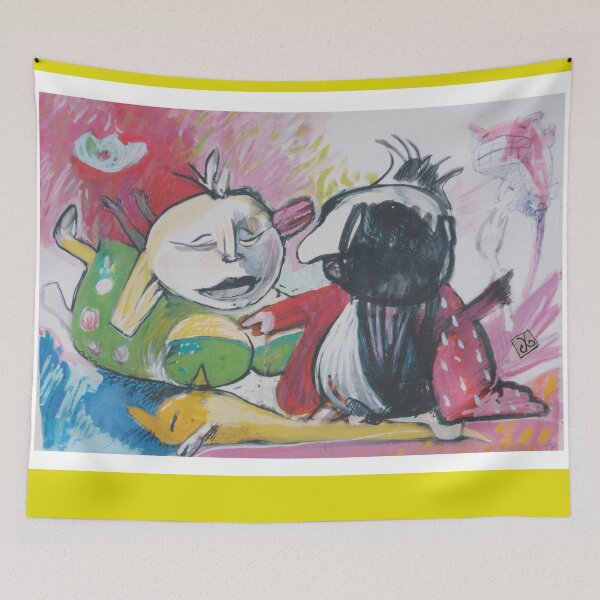 Item preview, The Flying Queen and The Fat King (Original Tempera Painting by ACCI)  designed and sold by VanyssaGraphics.