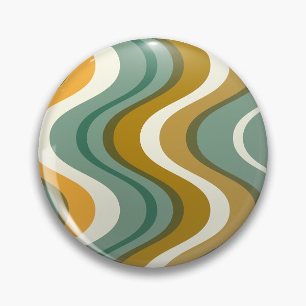 Item preview, Retro mid century waves - teal and mustard tones designed and sold by JMgraphic.
