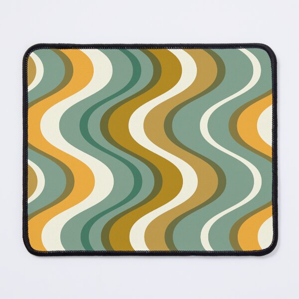 Item preview, Retro mid century waves - teal and mustard tones designed and sold by JMgraphic.