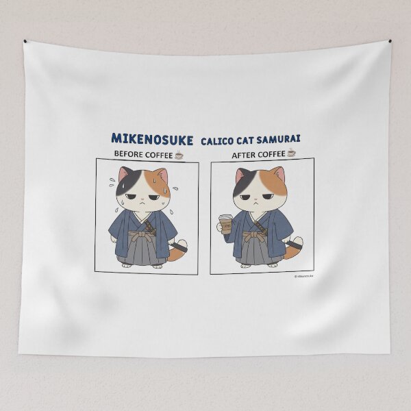 Item preview, Pocket Samurai Cat - Adorable Chibi Calico Cat - Japanese Kawaii Art designed and sold by MikenosukeStudio.