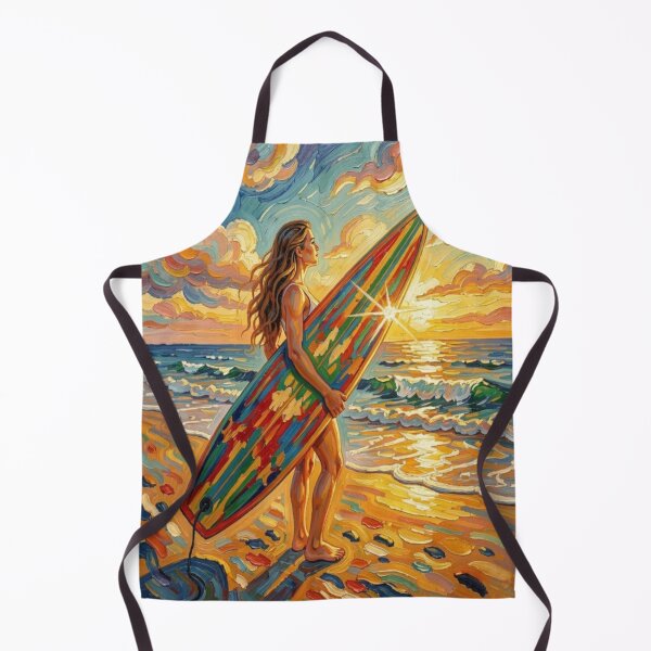 Item preview, Vibrant Sunset Surf Art with Colorful Board, Ocean Waves and Tropical Beach Energy designed and sold by FotoworldEdel.