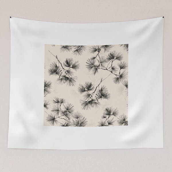 Item preview, Pine Branch Art Print & Homewear — Sumi-e Japanese Botanical designed and sold by WabiSea Studio.