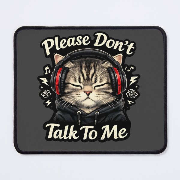 Item preview, Please Don’t Talk To Me – Cute Introvert Cat with Headphones designed and sold by blankTeeShirt.