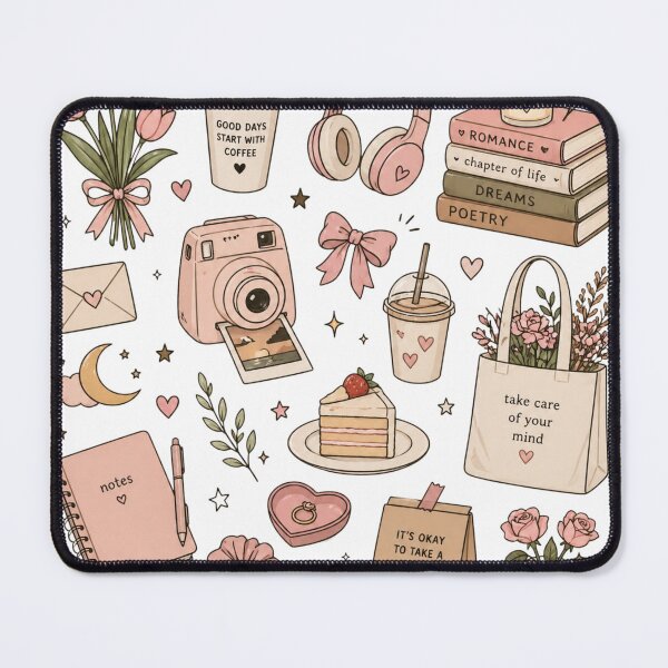 Item preview, Soft Pink Aesthetic Lifestyle Doodles designed and sold by LunaVales.