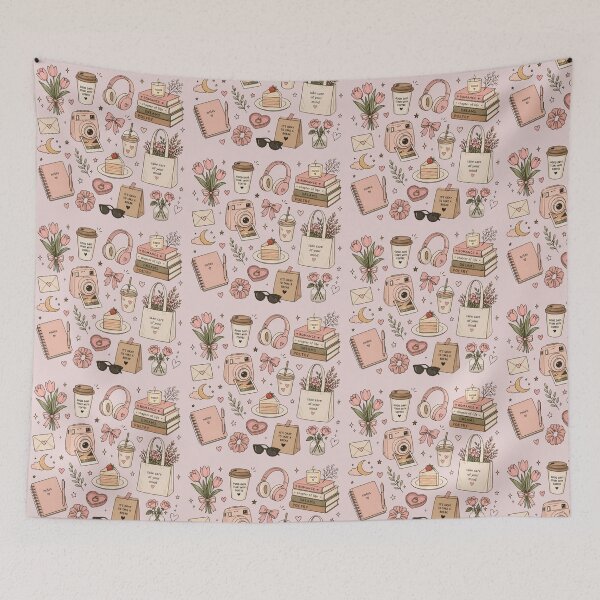 Item preview, Soft Pink Aesthetic Lifestyle Doodles  designed and sold by LunaVales.