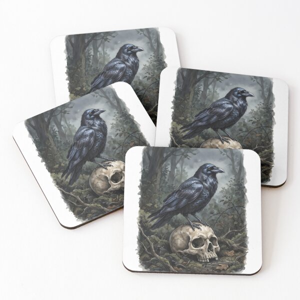 Item preview, Raven Corvus Corax Europe Gothic Skull designed and sold by RubisLeaf.