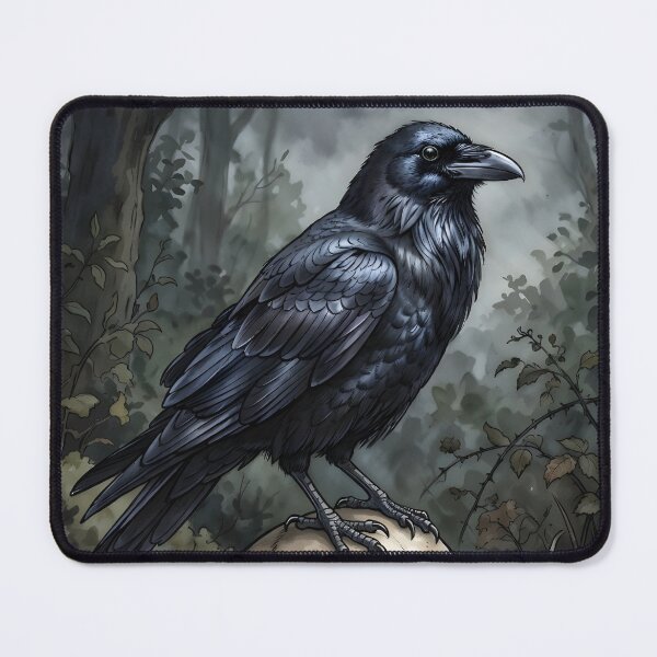 Item preview, Raven Corvus Corax Europe Gothic Skull designed and sold by RubisLeaf.