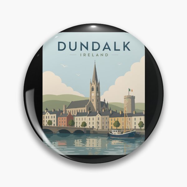 Item preview, Dundalk in Ireland, Vintage Art Travel Landscape designed and sold by MaateoDesign.