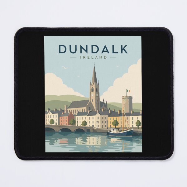 Item preview, Dundalk in Ireland, Vintage Art Travel Landscape designed and sold by MaateoDesign.