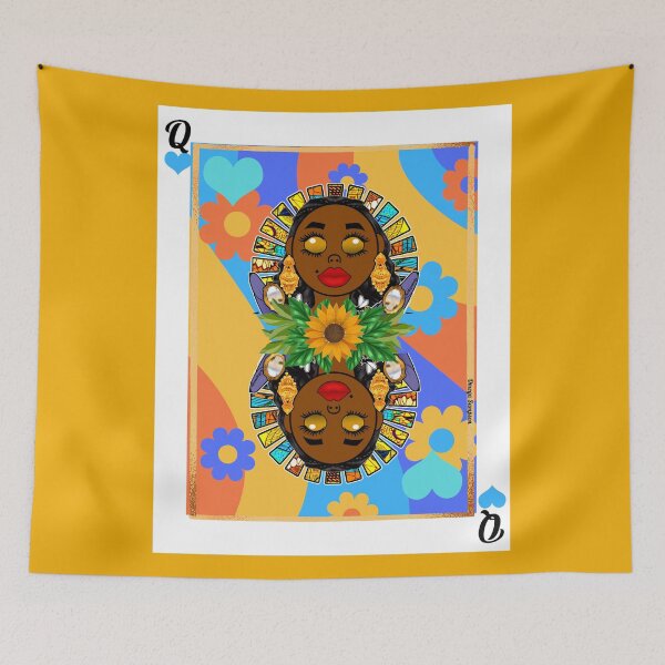 Item preview, Oshun Retro Floral Playing Card designed and sold by artbyomega.