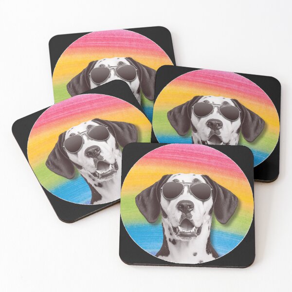 Item preview, ​Cool Dalmatian in Aviators – Colorful Rainbow Pop Art Dog designed and sold by Madhav Creations Studio.