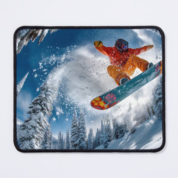 Item preview, Exciting Snowboard Jump in Scenic Winter Wonderland designed and sold by Artessie.