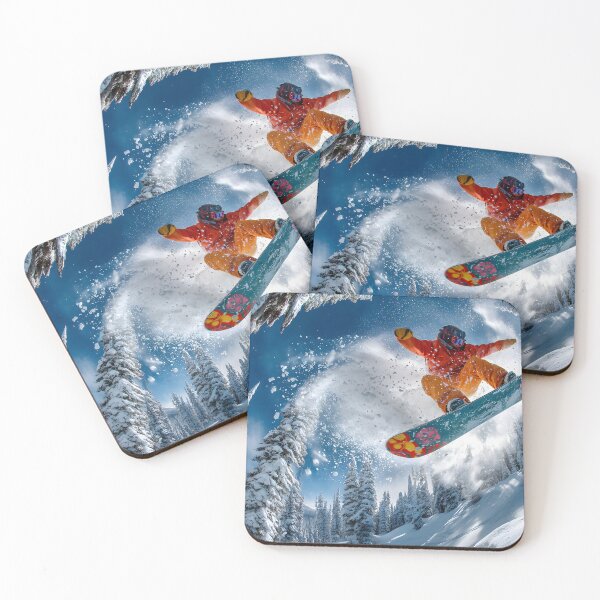 Item preview, Exciting Snowboard Jump in Scenic Winter Wonderland designed and sold by Artessie.