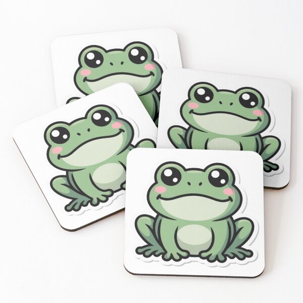 Item preview, Cute Kawaii Frog — Smiling Cartoon Frog Sticker designed and sold by Elviqus Shop.