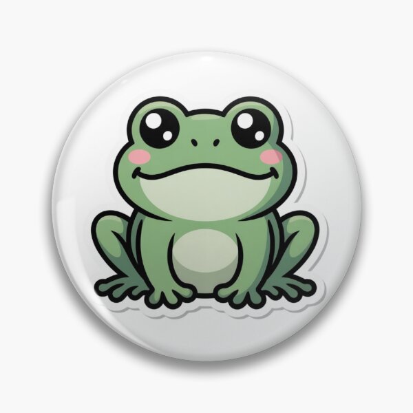 Item preview, Cute Kawaii Frog — Smiling Cartoon Frog Sticker designed and sold by Elviqus Shop.