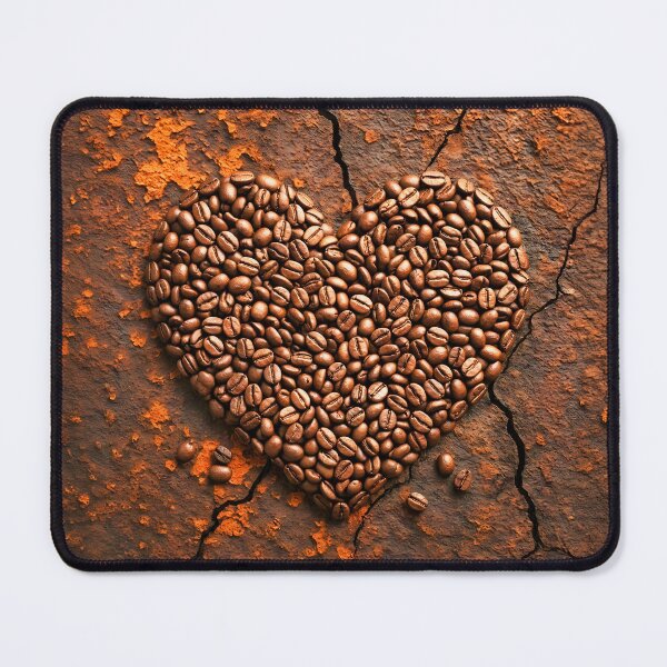 Item preview, Creative Coffee Bean Heart on Industrial Metal Texture designed and sold by Marcu Ioachim.
