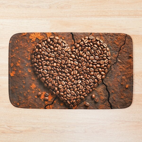 Item preview, Creative Coffee Bean Heart on Industrial Metal Texture designed and sold by Marcu Ioachim.