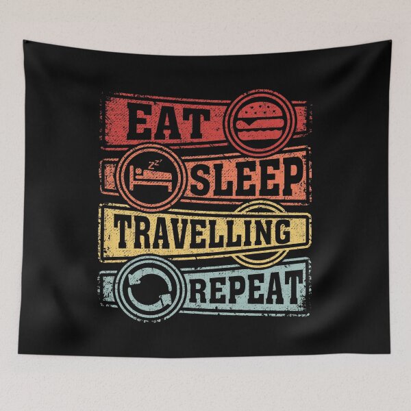 Item preview, Eat Sleep Travelling Repeat designed and sold by GabbyKash.