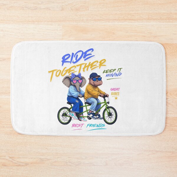Item preview, Ride Together – Elephant & Hippo Tandem Bike Streetwear Graphic designed and sold by Aimetoi.