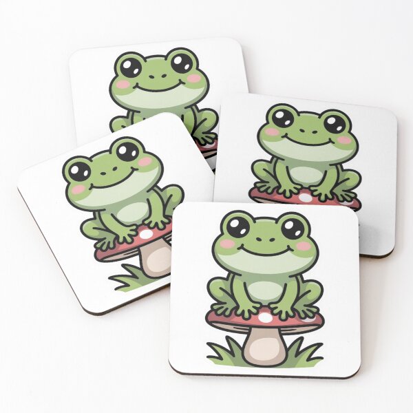 Item preview, Cute Kawaii Frog — Smiling Cartoon Frog Sticker designed and sold by Elviqus Shop.