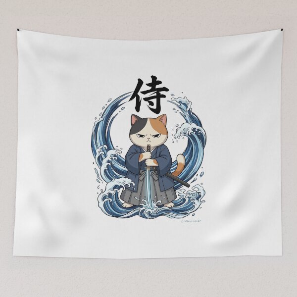 Item preview, Mikenosuke the Samurai - Spear Thrust with Seigaiha Wave Pattern designed and sold by MikenosukeStudio.