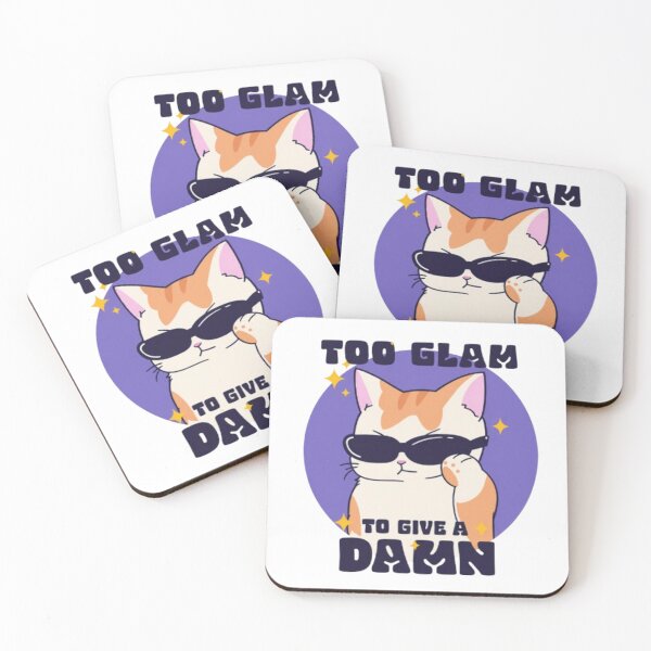 Artikelvorschau, „Too Glam To Give A Damn“-Katzen-T-Shirt | Lustiges cooles Katzen-Sonnenbrillen-Motiv | Trendiger GenZ-Katzenaufkleber entworfen und verkauft von IconicDesignsXd.