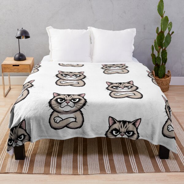 Item preview, Grumpy Cat Arms Crossed — Moody Tabby Cat Sticker designed and sold by Elviqus Shop.