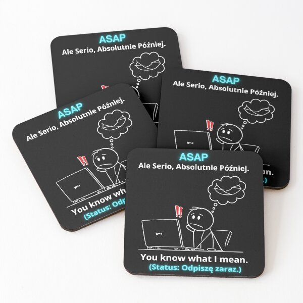 Item preview, Black ASAP Ale Serio Absolutnie Później - Funny Polinglish Office Humor Polish Gift designed and sold by VibePolinglish.