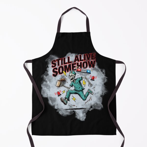 Item preview, Funny ER Nurse Skeleton Still Alive Somehow Shirt Emergency Room Nurse Chaos Humor Coffee Lover RN ER Gift designed and sold by Im-Ara.