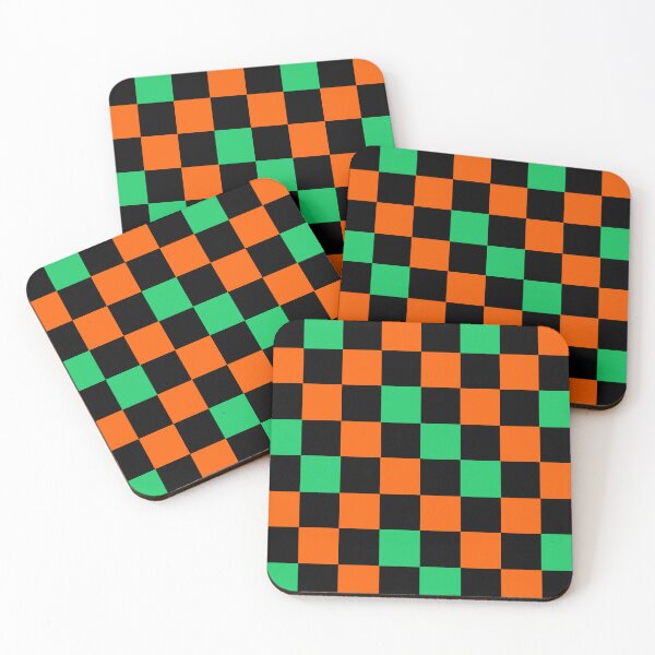 Item preview, Orange Black Green Checkered Design  designed and sold by PatternTitan.